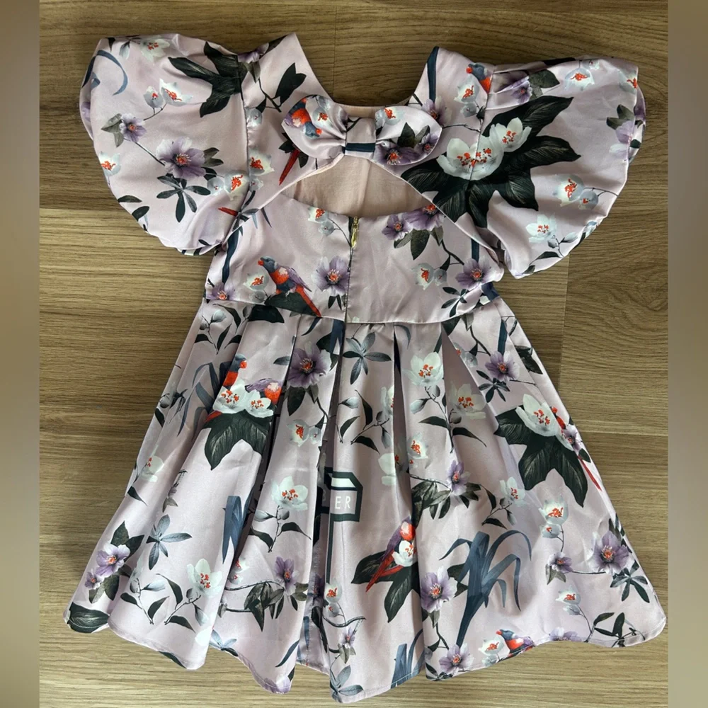 Baker By Ted Baker Girls Lavender Floral Dress Lined NWOT Size 2-3 Years - Picture 6 of 6